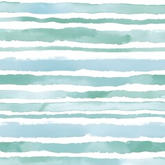 Poster - Abstract Watercolor Stripes, Teal and Blue, Hand Painted, Background