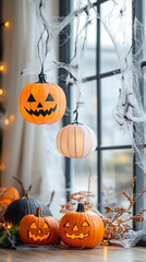 Wall Mural - Spooky Halloween Decor in Stylish Open Office  