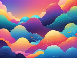 Wall Mural - Cute colorful abstract background