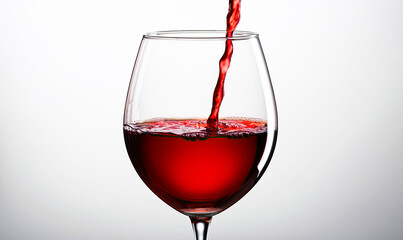 Wall Mural - Red wine pouring into glass close up