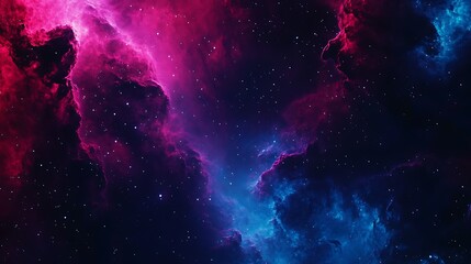 Wall Mural - cosmic nebula with pink and blue clouds and stars