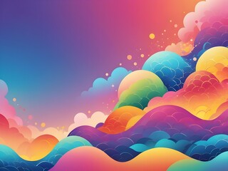 Wall Mural - Cute colorful abstract background