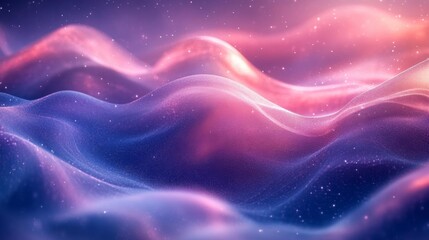 Abstract Cosmic Waves in Pink and Purple Generative AI