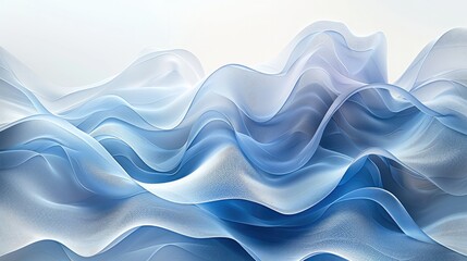 Poster - Abstract background with blue waves, a gradient of light colors on white, light gray and sky blue, a simple design, high resolution, high quality, high detail, a minimalist. Generative AI.