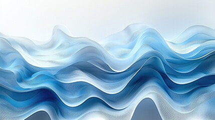 Aufkleber - Abstract background with blue waves, a gradient of light colors on white, light gray and sky blue, a simple design, high resolution, high quality, high detail, a minimalist. Generative AI.