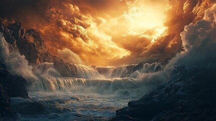 Wall Mural - stunning representation of the biblical creation story showcasing god s majestic mastery and design