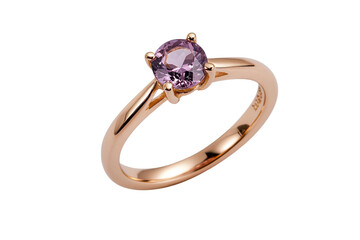 Elegant rose gold ring featuring a stunning purple gemstone, perfect for special occasions or everyday wear.