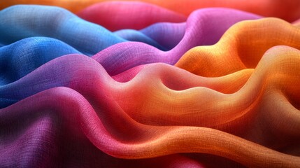 Sticker - Colorful flowing fabric texture with gradient