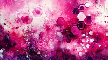 Poster - Abstract pink and magenta hexagonal pattern with