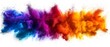 © GreenOptix - colorful rainbow holi paint color powder explosion isolated white wide panorama background