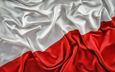 Realistic polish flag silk texture for patriotic design and decoration