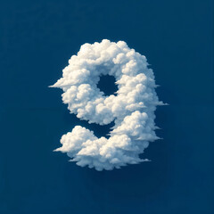 cloud in the shape of the number nine