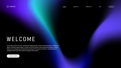 Wall Mural - Abstract wave futuristic design of landing page. gradient mesh design