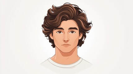 Canvas Print - This doodle avatar showcases a mans unique hairstyle with a simple face design, perfect for a playful and clean aesthetic.