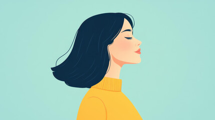 Sticker - A vibrant illustration depicts a young woman, bursting with color against a clean backdrop, showcasing her unique style.