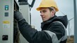 © sknab - Wind turbine engineer working on a power generator at a sustainable energy site with a focus on environmental impact and renewable energy sources