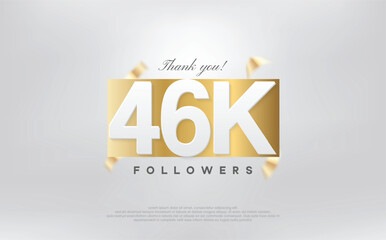 Wall Mural - thank you 46k followers, simple design with numbers on gold paper.