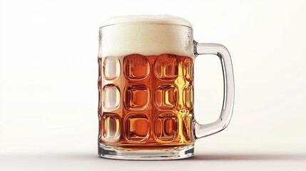 Beer mug clipart, element, 3D illustration, realistic, isolated on white background