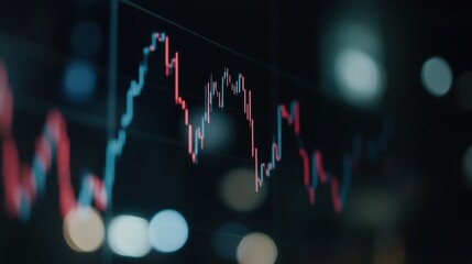Wall Mural - Digital graph analysis in stock market trading for financial insights
