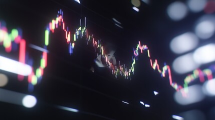 Wall Mural - Digital graph illustrating stock market trends and trading analytics