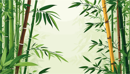 Tranquil Bamboo Forest A Harmonious Green Vector Backdrop