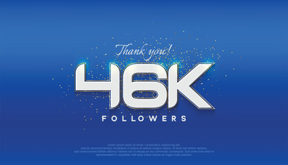 Wall Mural - Followers number 46k. followers achievement celebration design.