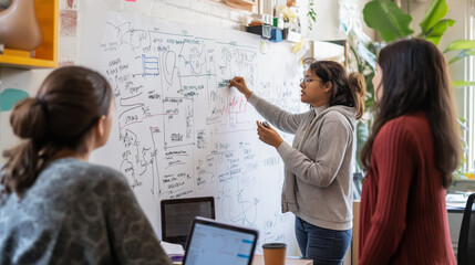 collaboration among diverse ethical hackers brainstorming digital activism strategies in a co-workin
