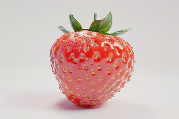 Fresh strawberry on a clean white surface