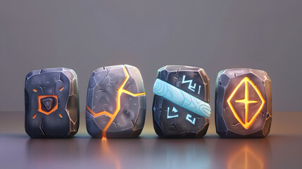 Rune Stones Icon Magic equipment 3D