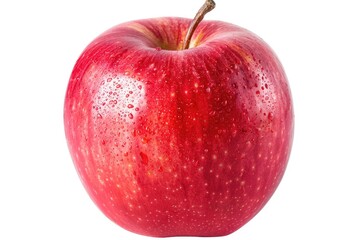 Wall Mural - A close-up shot of a bright red apple on a clean white background