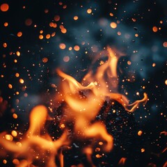 Canvas Print - Warm flames dance in the dark.