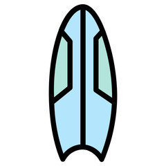 Poster - Beach Board Surfing Filled Outline Icon