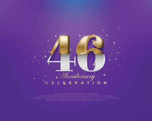 Wall Mural - Unique classic number 46th, for an anniversary celebration with a luxurious design. Premium vector for poster, banner, celebration greeting.