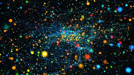 Poster - Colorful network of dots
