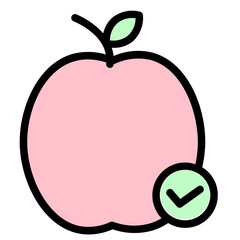 Wall Mural - Apple Citrus Fresh Filled Outline Icon