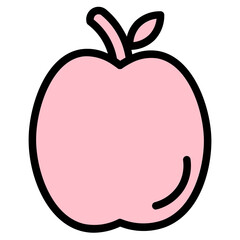 Wall Mural - Apple Food Fruit Filled Outline Icon