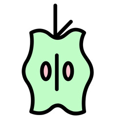 Wall Mural - Apple Core Eaten Filled Outline Icon