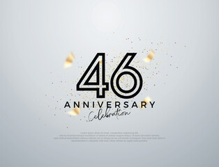 Wall Mural - Simple line design for 46th anniversary celebration. Premium vector for poster, banner, celebration greeting.