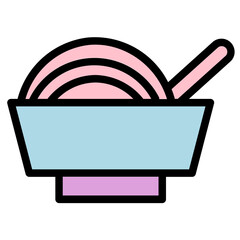 Sticker - Fruit Menu Noodle Filled Outline Icon