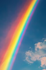Wall Mural - a rainbow arcs across a blue sky.