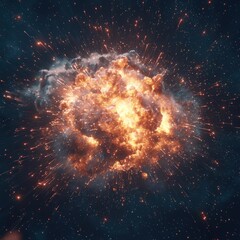 Wall Mural - Fiery space explosion