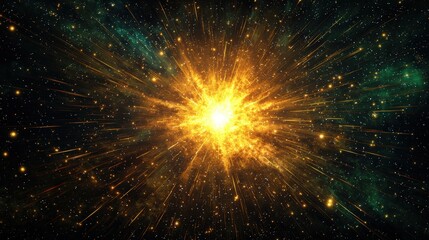 Wall Mural - A bright star explodes in space