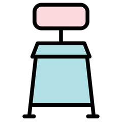 Poster - Bar Chair Stool Filled Outline Icon