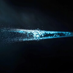 Wall Mural - Blue light streak on black