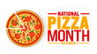 © Neelrong - National Pizza Month background or banner design template is observed every year in October. Holiday concept. Template for card, poster, placard, template. eps 10