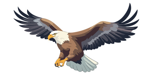 eagle logo design. image of flying eagle. cute eagle emblem. vector illustration.