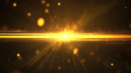 Golden Light Burst with Glimmering Particles