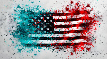 Canvas Print - Usa Flag Abstract Art Perso