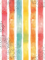 Poster - Pastel chaotic striped background with dots, modern european ink painting, matte abstract background