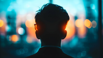 Canvas Print - Unrecognizable Business Man Letting See Blurry